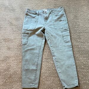 Oat New York Light Green Ankle Jeans